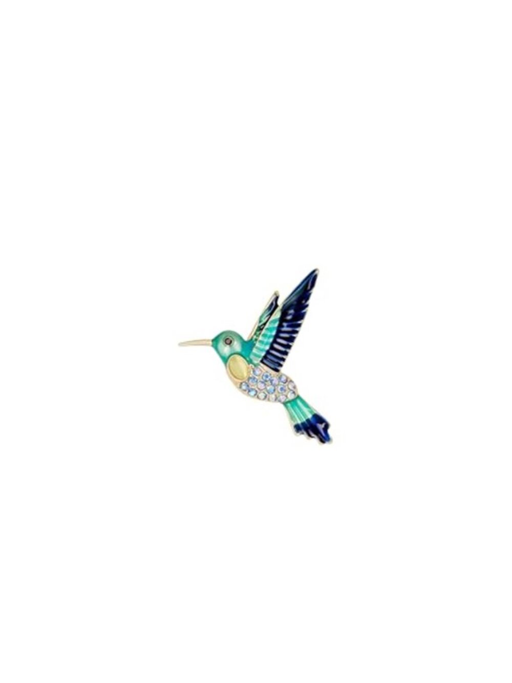 Drip Oil Rhinestone Hummingbird Brooch Sparkling Crystal Animal Bird Lapel Pin